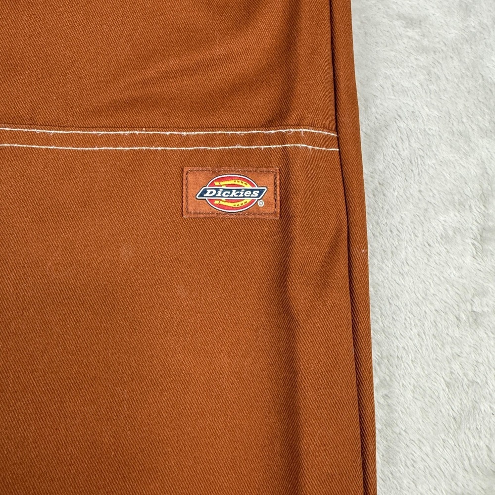 Dickies Sawyerville Pants Women 8 Rust Orange Twill Wide Leg Workwear Utility - Picture 4 of 12